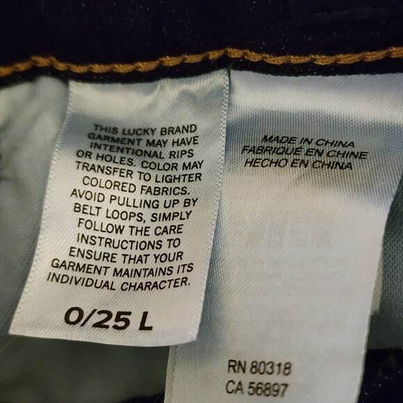 Lucky Brand Mid Rise Straight Sweet Jeans 0/25L - Picture 12 of 13